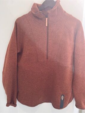 Brown Indygena half zip pullover fleece